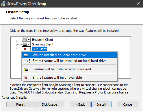 Client Installation Options