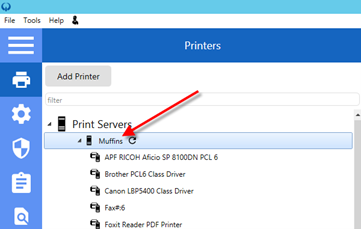 ScrewDrivers v7 Print Server List configuration